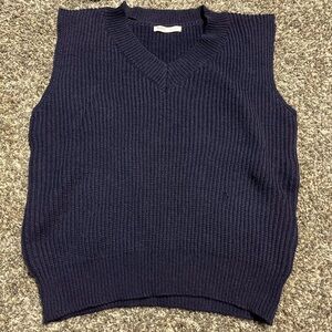 ROMWE Deep Blue V-Neck Sweater Vest